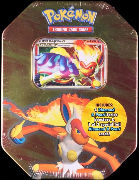 pokemon infernape lv x tin|2007 Infernape Lv.X Holiday Diamond & Pearl Collector's Tin .